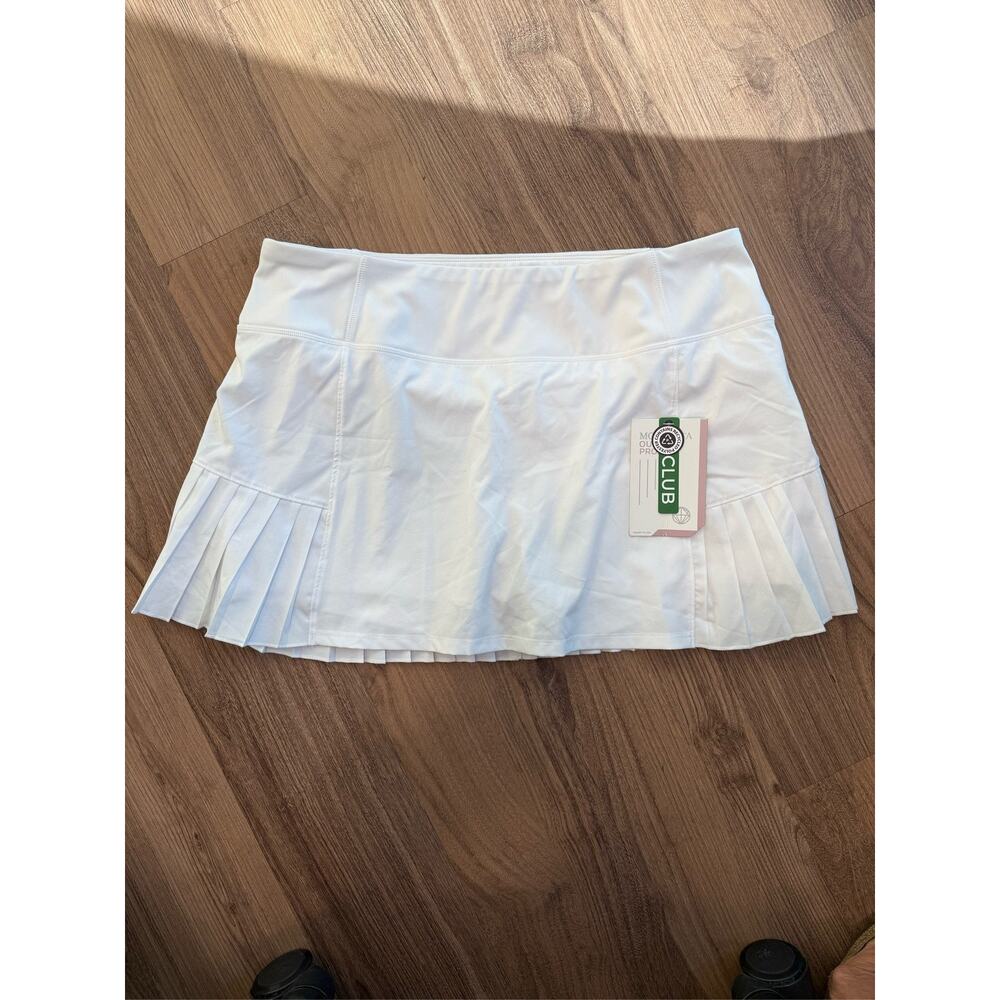 Mondetta Outdoor Project Women's White Pleated Skort Tennis Golf Skirt XL NWT